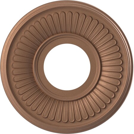 Ekena Millwork Berkshire Thermoformed PVC Ceiling Medallion Fits Canopies up to 4 1/2-in., Aged Copper CMP10BECAC